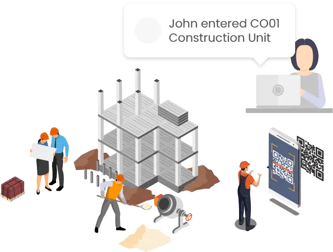 Construction industries using QR code